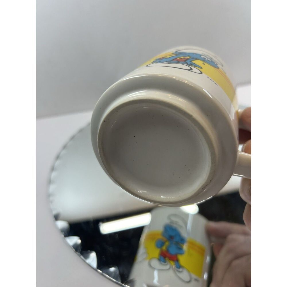 Vintage Sporty Smurf Coffee‎ Mug Marathon Running Jogging Tea Cup Peyo S.E.P.P. - Picture 5 of 6